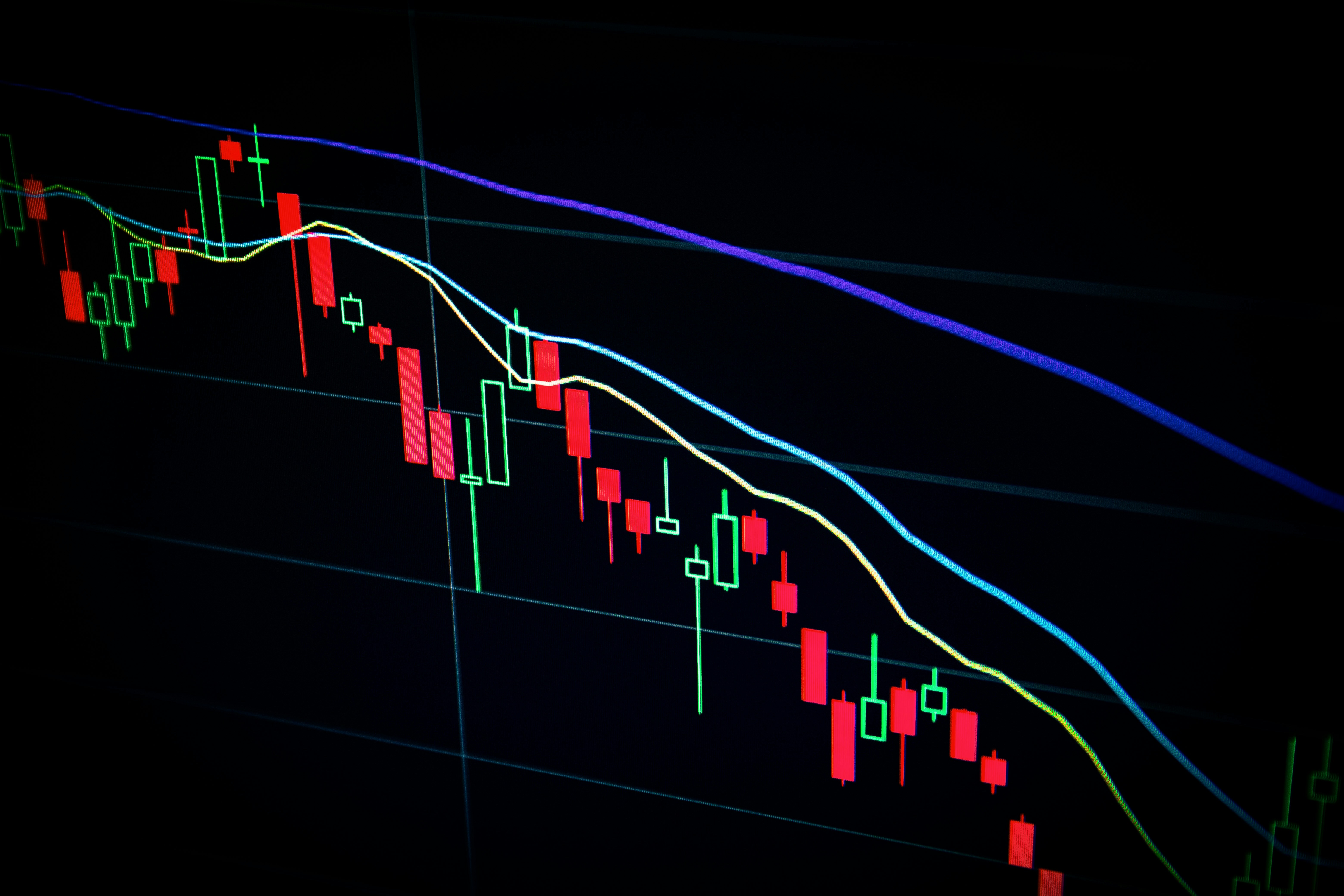 Crypto price candlestick chart showing volatility